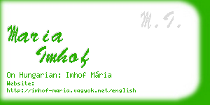 maria imhof business card